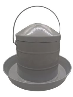 Abreuvoir Poule Galvanisé Gris Avec Anse 8L - Gaun