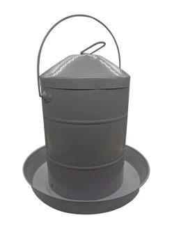 Abreuvoir Poule Galvanisé Gris Avec Anse 12L - Gaun