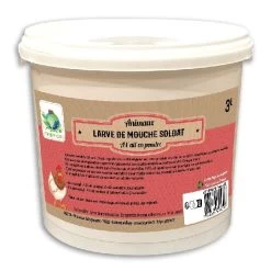 Insectes Séchés à Picorer Pour Poules Larves De Mouche Soldat à L’ail Seau 3L - Prefor