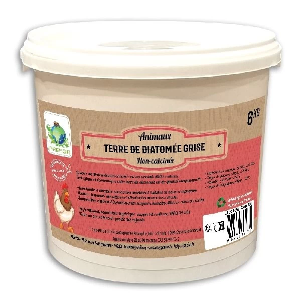 Terre De Diatomée Amorphe Grise Pour Poules Et Volailles Seau 6kg - Prefor 3 Terre De Diatomée Amorphe Grise Pour Poules Et Volailles Seau 6kg - Prefor