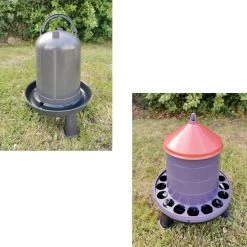 Kit Abreuvoir 3L Et Mangeoire 2Kg Poule à Pieds En Plastique Recyclé Eco