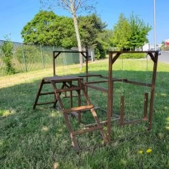 Aire De Jeux En Bois Pour Poule Avec échelles Et Balançoires -Fournitures De Volaille aire jeux poules pr sentation 4