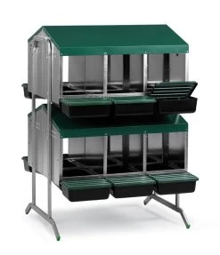 Batterie De Pondoirs Pour Poule 12 Compartiments Fond Plastique - Gaun