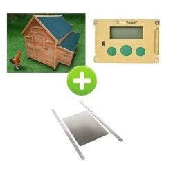 Kit Poulailler Cémani XXL Vert 10 à 15 Poules Avec Portier Zen Farm Autonome Et Trappe Taille Medium