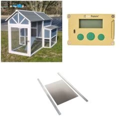 Kit Poulailler Deluxe Bleu Jusqu’à 12 Poules Avec Portier Zen Farm Autonome Et Trappe Taille Medium