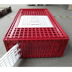 Cage Transport Poules Et Volailles 77x57x27cm 2 Portes Rouge Et Blanche -Fournitures De Volaille cage transport volailles 77x57x27 aytav cote
