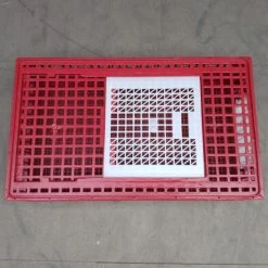 Cage Transport Poules Et Volailles 96x57x27cm 2 Portes Rouge Et Blanche -Fournitures De Volaille cage transport volailles 96x57x27 aytav dessus fermee