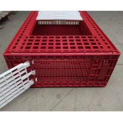 Cage Transport Poules Et Volailles 96x57x27cm 2 Portes Rouge Et Blanche -Fournitures De Volaille cage transport volailles 96x57x27 aytav detail