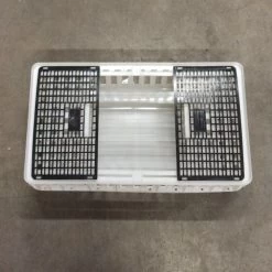 Cage Transport Poules Et Volailles Conique 80x50x30cm 1 Porte Noire Et Blanche -Fournitures De Volaille cage transport volailles conique 80x50x30 aytav dessus ouverte