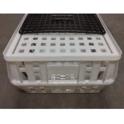 Cage Transport Poules Et Volailles Conique 80x50x30cm 1 Porte Noire Et Blanche -Fournitures De Volaille cage transport volailles conique 80x50x30 aytav detail