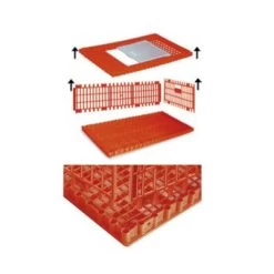 Cage Transport Poules Et Volailles 77x57x27cm 2 Portes Rouge Et Blanche -Fournitures De Volaille cage transport volailles montage 1