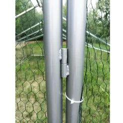 Volière Poule - Enclos Lapin Et Chat - 16m² 4x4x2,8m - Ø38mm Acier Galvanisé -Fournitures De Volaille enclos poulailler parc grillage acier galvanise renforce 4x4x2 5 detail