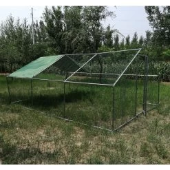 Enclos Poulailler 24m² Tubes 38mm H2,8m - Parc Grillagé Renforcé 6x4m - Acier Galvanisé -Fournitures De Volaille enclos poulailler parc grillage acier galvanise renforce 6x4x2 5 vue cote 1