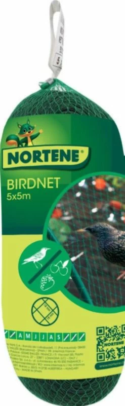 Filet De Protection Oiseaux Pour Poulailler Vert Birdnet 5x5m - Nortene