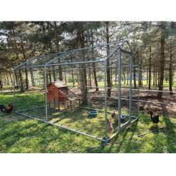 Volière Poule - Enclos Lapin Et Chat - 12m² 6x2x2,25m - Ø32mm Acier Galvanisé