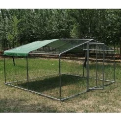 Volière Poule - Enclos Lapin Et Chat - 12m² 4x3x2,25m - Ø38mm Acier Galvanisé -Fournitures De Volaille grand enclos poulailler parc grillage renforce 4x3x2.25m gauche min