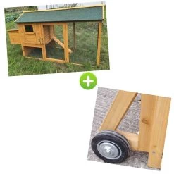 Poulailler Chabo Toit Shingle 2 à 4 Poules Avec Kit Roulettes