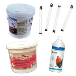 Kit Complet De Traitement Curatif Poux Et Parasites Pour Poules Et Volailles