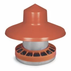 Kit Mangeoire Galvanisée Poule Avec Auvent Et Anneau Anti Gaspillage 10Kg - Gaun