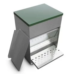 Mangeoire Anti Nuisible Poule Jerry Tôle Galvanisée 29L - Ormi Group -Fournitures De Volaille mangeoire anti nuisible 29 l jerry ormi group profil