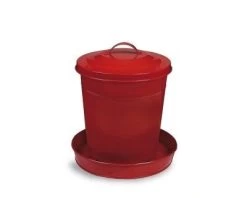 Mangeoire Métal Rouge 6 Kg Pour Volailles - Gaun -Fournitures De Volaille mangeoire metal peint poules 6 kg gaun 1