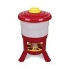 Mangeoire à Trémie Poule En Plastique Avec Pieds Imperial 40L Rouge Et Blanc - Gaun -Fournitures De Volaille mangeoire plastique imperial 40l gaun