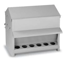 Mangeoire Poule Tremie Exterieure Galvanisee 18 Kg Gaun
