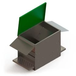 Mangeoire Anti Nuisible Poule Double Accès Jerry En Tôle Galvanisée 64L - Ormi Group -Fournitures De Volaille mangeorie anti nuisible double acces 64 l jerry ormi group visieres toit ouvert