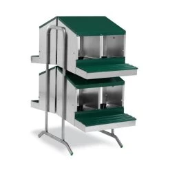 Pieds Pour Nid Pondoir 2 étages 2 Faces - Gaun -Fournitures De Volaille pieds pour pondoir gaun 2 etages 2 faces avec pondoirs 2 compartiments fond metal