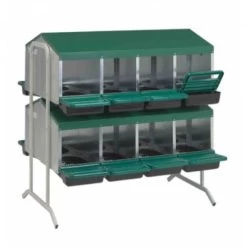 Pieds Pour Nid Pondoir 2 étages 2 Faces - Gaun -Fournitures De Volaille pieds pour pondoir gaun 2 etages 2 faces avec pondoirs 4 compartiments fond plastique