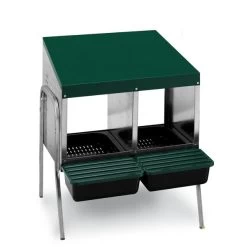 Batterie De Pondoirs Pour Poule 2 Compartiments Fond Plastique - Gaun