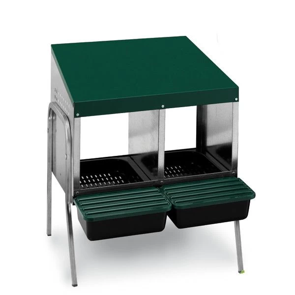 Batterie De Pondoirs Pour Poule 2 Compartiments Fond Plastique - Gaun 3 Batterie De Pondoirs Pour Poule 2 Compartiments Fond Plastique - Gaun