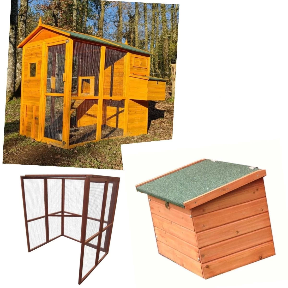 Poulailler Gaulois II Toit Shingle 6 à 10 Poules Avec Extension Parc Grillagé Et Deux Pondoirs 3 Poulailler Gaulois II Toit Shingle 6 à 10 Poules Avec Extension Parc Grillagé Et Deux Pondoirs