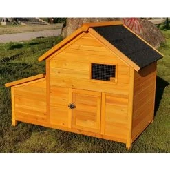 Poulailler Bantam XL Toit Shingle 2 à 4 Poules Avec Extension Parc Grillagé -Fournitures De Volaille poulailler bantam xl shingle noir vue face ferme 1