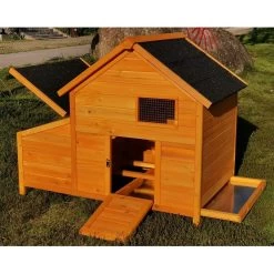 Poulailler Bantam XL Toit Shingle Jusqu’à 4 Poules -Fournitures De Volaille poulailler bantam xl shingle noir vue face tout ouvert