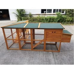 Liquidation - Poulailler Barbu Double Toit Shingle 6 à 10 Poules -Fournitures De Volaille poulailler bois barbu double exterieur arriere