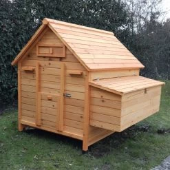 Poulailler Cémani XL Toit Bois 6 à 10 Poules 20 Poulailler Cémani XL Toit Bois 6 à 10 Poules -Fournitures De Volaille poulailler bois cemani xl 6 8 poules face trappe fermee