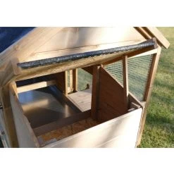 Poulailler Plymouth Toit Shingle Ouvrant 4 à 6 Poules Bois FSC Avec Extension Parc Grillagé -Fournitures De Volaille poulailler bois fsc plymouth 2 4 poules pondoir vue pondoir 2