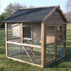 Poulailler Plymouth Toit Shingle Ouvrant 4 à 6 Poules Bois FSC -Fournitures De Volaille poulailler bois fsc plymouth 2 4 poules vue profil