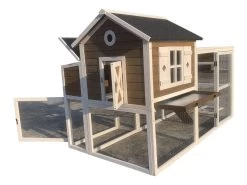 Poulailler Brahma Toit Shingle 6 à 8 Poules Bois FSC -Fournitures De Volaille poulailler brahma 6 8 poules arriere ouvert