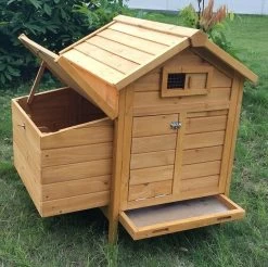 Petit Poulailler Bassette S Toit Bois 2 Poules -Fournitures De Volaille poulailler cemani s 2 poules profil ouvert