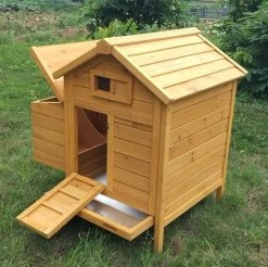 Poulailler Cémani S Toit Bois 2 Poules Avec Kit De Démarrage Rapide -Fournitures De Volaille poulailler cemani s 2 poules profil tout ouvert 1