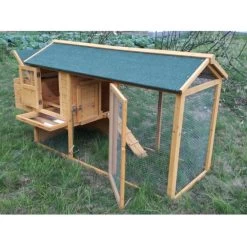 Poulailler Chabo Toit Shingle Jusqu’à 4 Poules Avec Bâche Protectrice Pluie Et Vent -Fournitures De Volaille poulailler chabo 2 a 4 poules ouvert 1