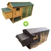 Poulailler Chabo Toit Shingle Jusqu’à 4 Poules Avec Bâche Protectrice Pluie Et Vent