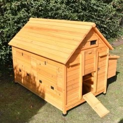 Poulailler Cémani XXL Toit Bois 10 à 15 Poules 21 Poulailler Cémani XXL Toit Bois 10 à 15 Poules -Fournitures De Volaille poulailler challans 10 15 poules bois vue cote