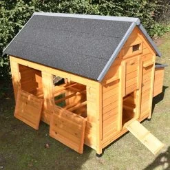 Poulailler Cémani XXL Toit Shingle Noir 10 à 15 Poules -Fournitures De Volaille poulailler challans 10 15 poules noir cote ouvert