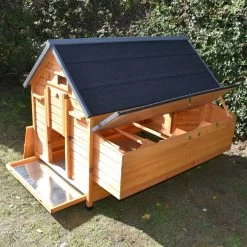 Poulailler Cémani XXL Toit Shingle Noir 10 à 15 Poules -Fournitures De Volaille poulailler challans 10 15 poules noir cote tiroir et pondoir ouverts