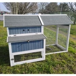 Poulailler Deluxe Bleu Toit Shingle Gris Jusqu’à 12 Poules 21 Poulailler Deluxe Bleu Toit Shingle Gris Jusqu’à 12 Poules -Fournitures De Volaille poulailler deluxe 12 poules bleu cote ferme