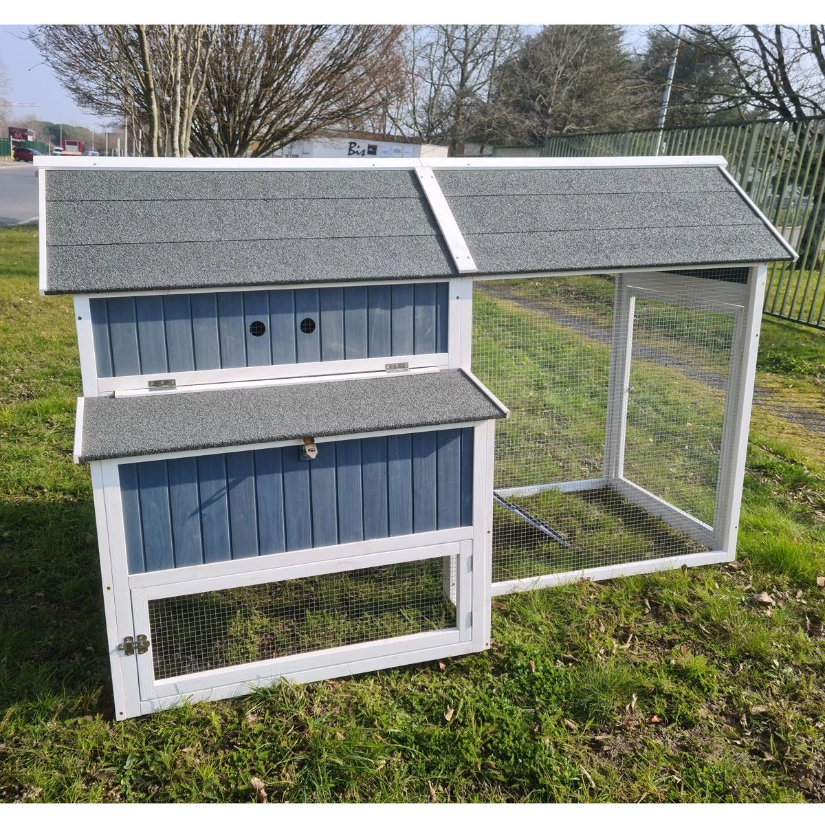 Poulailler Deluxe Bleu Toit Shingle Gris Jusqu’à 12 Poules 8 Poulailler Deluxe Bleu Toit Shingle Gris Jusqu’à 12 Poules – Image 6