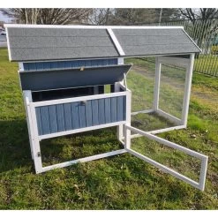 Poulailler Deluxe Bleu Toit Shingle Gris Jusqu’à 12 Poules 22 Poulailler Deluxe Bleu Toit Shingle Gris Jusqu’à 12 Poules -Fournitures De Volaille poulailler deluxe 12 poules bleu cote ouvert